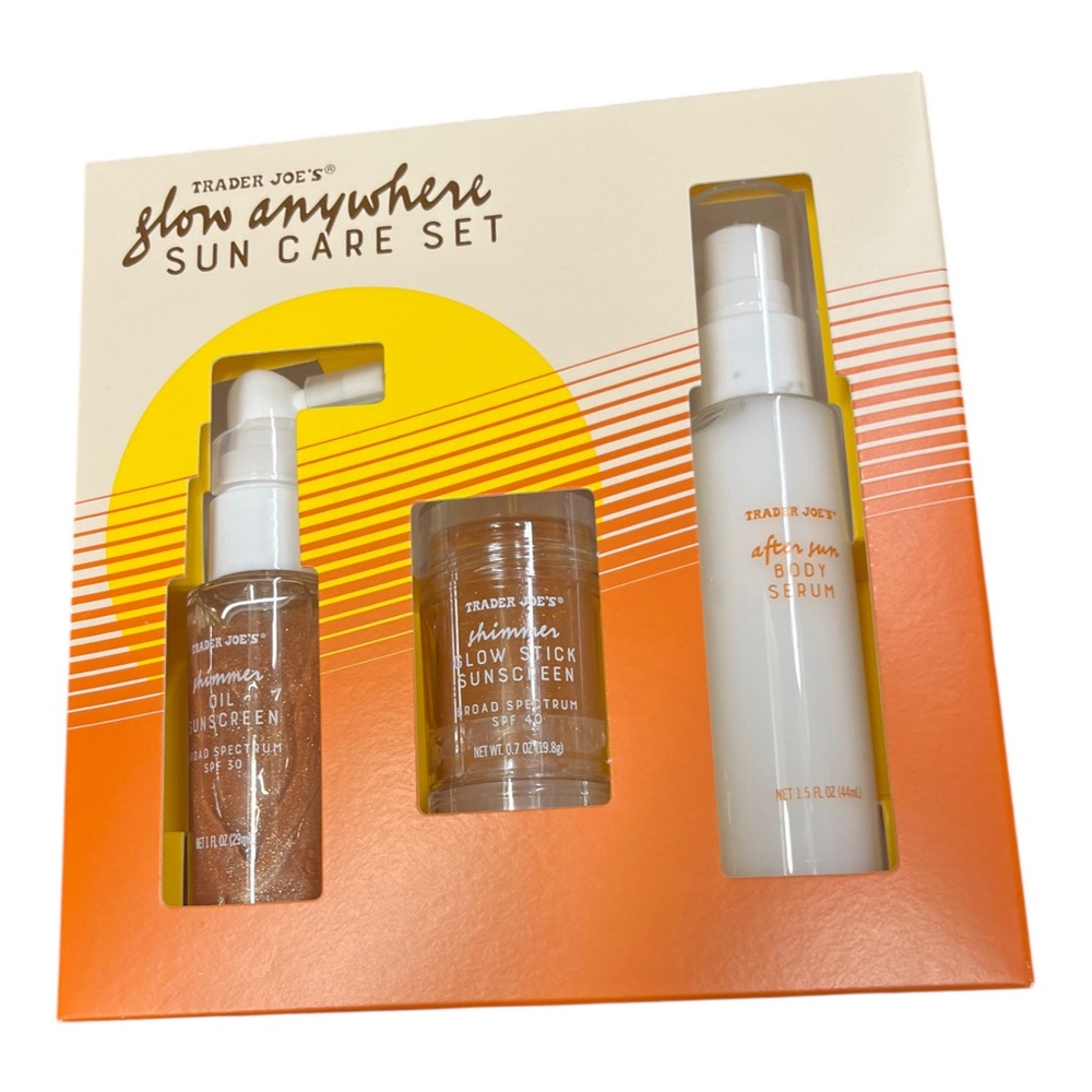 Trader Joe’s Glow Anywhere Shimmer Sun Care Set